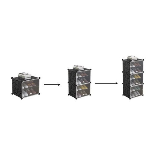 Dulap modular pentru depozitare incaltaminte EBA, Plastic, 3 compartimente, 6 rafturi, dimensiuni 44 x 31 x 96 cm - Img 3