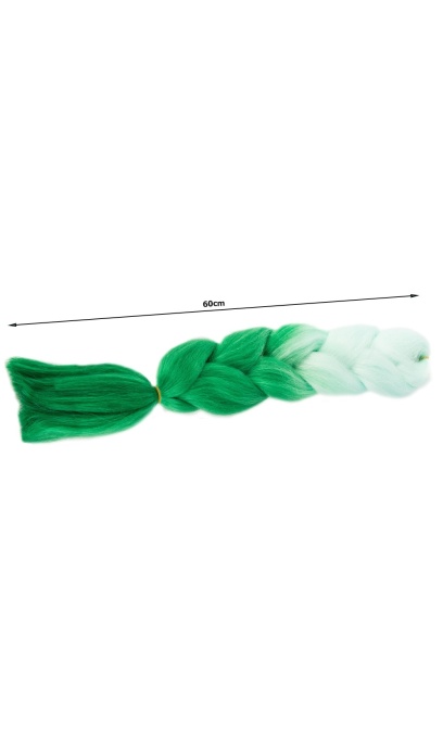Extensie pentru impletituri EBA, verde ombre, par sintetic, lungime 60 cm - Img 2