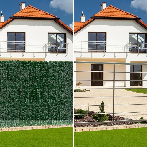 Gard viu artificial iedera EBA, 1.75m x 3m, rezistent UV, verde natural - Img 7