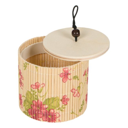 Organizator bijuterii, bambus, EBA, model floral, dimensiuni 8 x 7 cm - Img 2