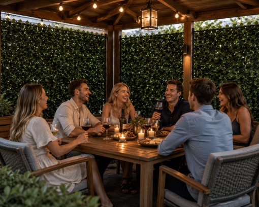 Panou Gard Artificial Extensibil cu Frunze Verzi, 100x300 cm, Protectie Intimitate Balcon si Gradina, Paravan Decorativ Exterior UV, Gard Viu Artificial Premium - Img 3