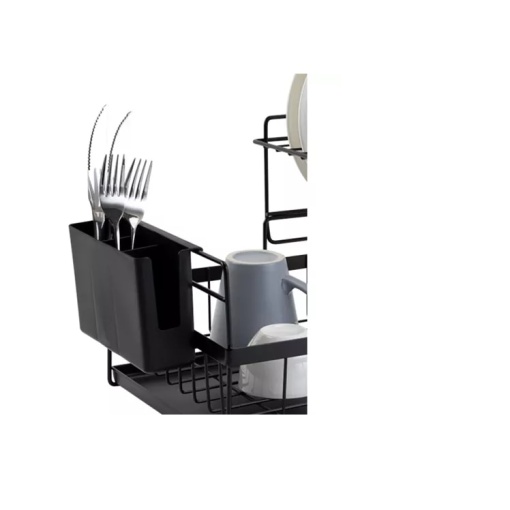 Scurgator de Vase EBA, doua niveluri, cu Suport Tacamuri, Pahare, dimensiuni 43 x 29 x 27 cm, Negru - Img 2