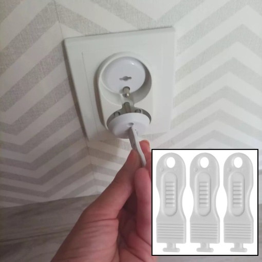 Set 15 capace de siguranta pentru prize cu cheita EBA, protectie copii - Img 3