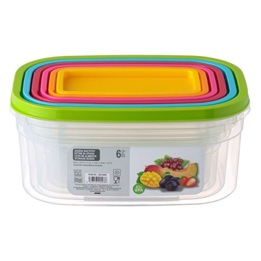 Set 6 Recipiente cu capac pentru depozitare alimente EBA, multicolor, 6 dimensiuni - Img 2