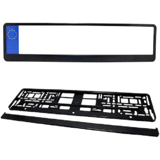 Set premium suport placute numar inmatriculare auto 3D (fata + spate) EBA, include si accesoriile pentru prindere - Img 3