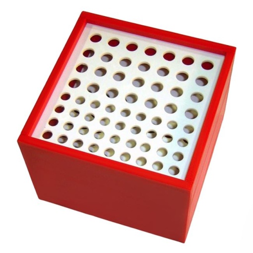 Suport de uscare pensule EBA, ideal pentru 48 de buc, dimensiuni 10 x 10 x 9 cm, Plastic, Rosu - Img 3