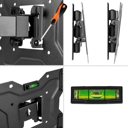 Suport TV Reglabil 15-48 Inch KING SUPPORT KG-1027, VESA 200x200, Rotire 180°, Inclinare -3°/+10°, Brat Extensibil 40 cm, Max 35KG, Suport Perete Universal LED LCD Smart TV - Img 3