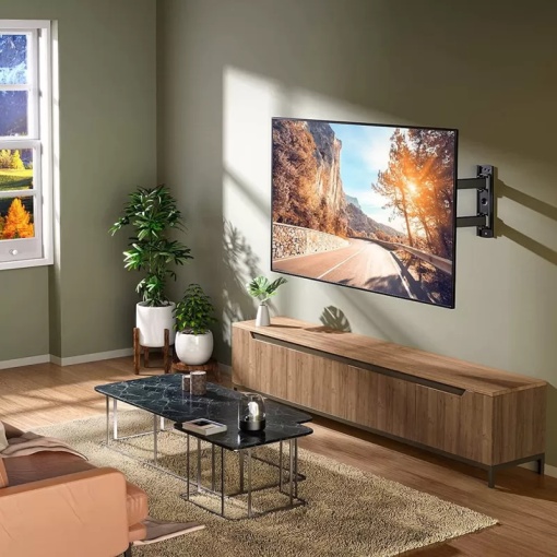 Suport TV Reglabil 22-55 Inch KING SUPPORT KG-1026, VESA 400x400, Rotire 180°, Inclinare -3°/+10°, Brat Extensibil 40.5 cm, Max 35KG, Suport Perete Universal LED LCD OLED Smart TV - Img 5