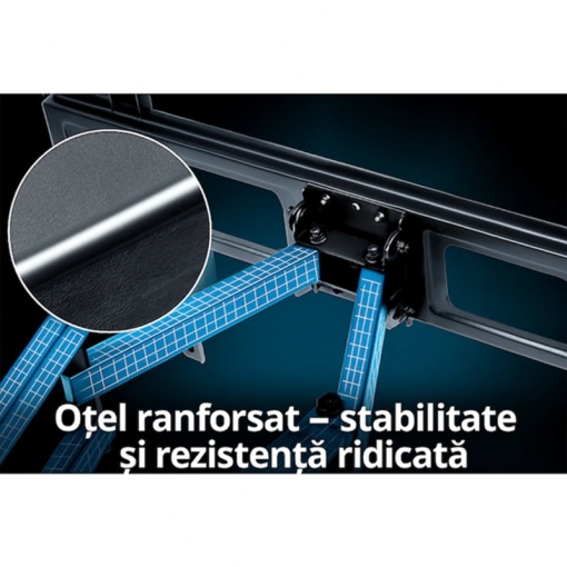 Suport TV Reglabil si Extensibil 23-60 Inch, VESA 400x400, Rotire 120°, Inclinare Reglabila, Otel Ranforsat 45 kg, Montaj Perete cu Accesorii si Nivela Incluse - Img 3