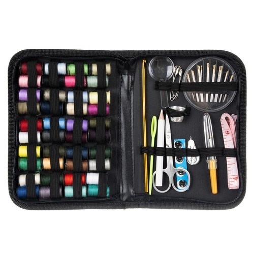 Trusa de croitorie EBA, 128 piese, ace pentru cusut, papiote, foarfeca, metru si accesorii - Img 2