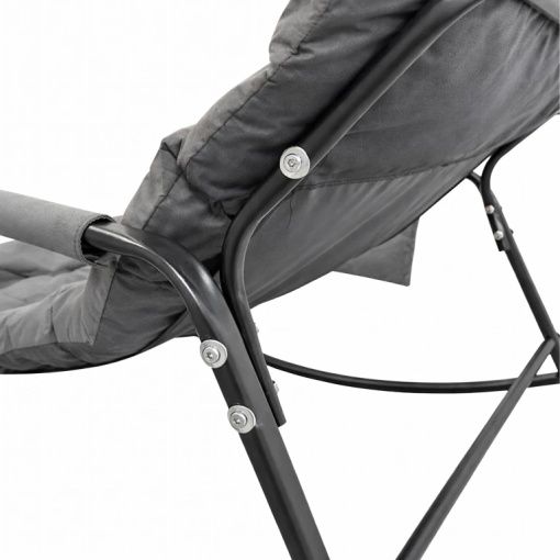 Balansoar Dublu cu Perna pentru Gradina, Terasa si Living, Cadru Metalic Stabil, Design Ergonomic, Confort Premium, 126 x 91 x 69 cm, Gri/Negru - Img 4