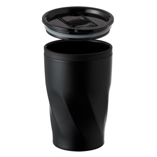 Cana cafea voiaj fara BPA, EBA, metal, negru, cu capac anticurgere, 500ml - Img 2