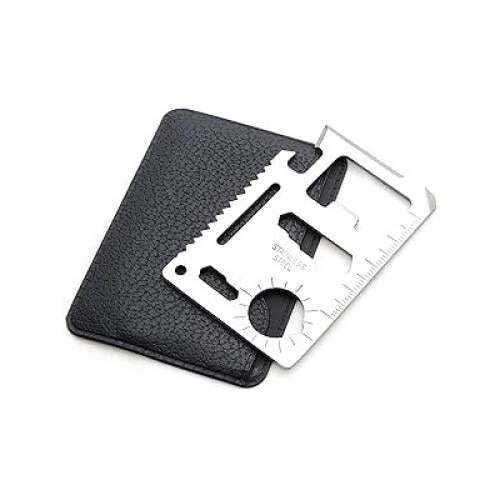 Card multifunctional de supravietuire EBA, 11 instrumente, dimensiuni 69 x 45 x 2 mm, otel inoxidabil - Img 2