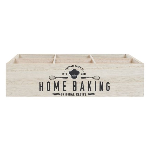 Cutie Organizatoare de Bucatarie cu 6 Compartimente "HOME BAKING" EBA, 26.5 x 18.5 x 6.5 cm - Img 3