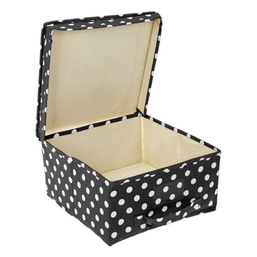 Cutie Textila de Depozitare cu Capac, EBA, Model Buline, dimensiuni 30 x 30 x 16 cm - Img 2