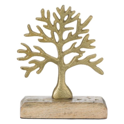 Decoratiune Metalica Pomul Vietii, Auriu, EBA, 15 cm - Img 2