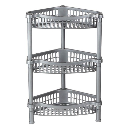 Etajera de Colt EBA, 3 rafturi pentru bucatarie, Plastic, dimensiuni 37 x 27 x 54 cm, Gri - Img 2