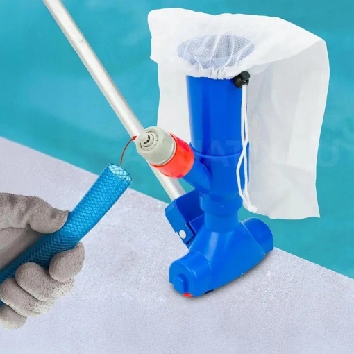 Kit Curatare Fund Piscina cu Aspirator Manual, Sac Filtrare Reutilizabil si Tija 120 cm, Aspirator pentru Piscine Gonflabile, Cadru, SPA si Jacuzzi, Conectare la Furtun de Gradina, Fara Electricitate - Img 8
