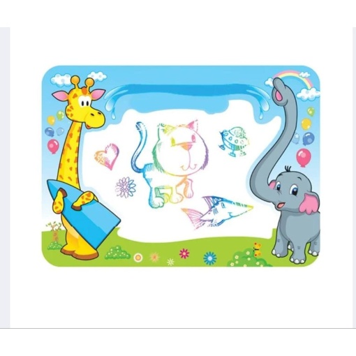 OEM Covoras educativ de pictat cu markere de apa EBA, lavabil, dimensiuni 65 x 45 cm, accesorii incluse - Img 2