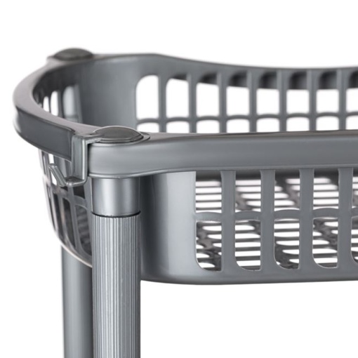 Raft Ideal pentru depozitare, cu 3 Locuri EBA, Plastic, dimensiuni 41 x 31 x 54 cm, Gri - Img 2
