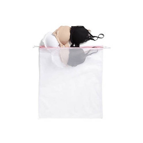 Saculet pentru rufe delicate si lenjerie intima, EBA, cu rol de protectie pentru haine sensibile, 50 x 60 cm, Alb - Img 3