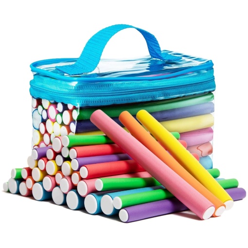Set 42 bigudiuri flexibile profesionale EBA, 7 dimensiuni, multicolor, 18 cm - Img 2