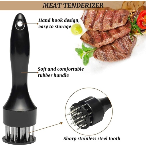 Set Gratar Grill Inox EBA, dimeniune 40 x 33 cm si Aparat pentru fragezit carnea - Img 4