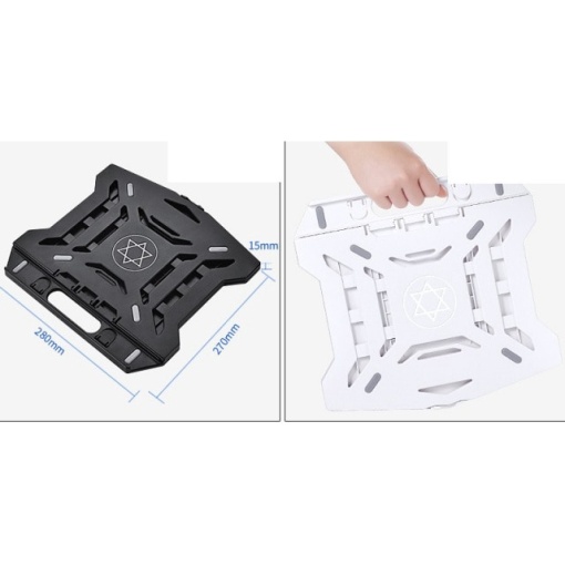 Suport de Laptop EBA, Reglabil, 9 Trepte, Picioruse Anti-Alunecare, Suport Telefon, 27 x 28 cm, Negru - Img 4