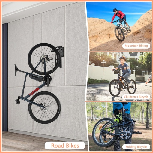 Suport perete pentru bicicleta, EBA, cu suruburi de montare, metal, Negru, 26 x 7 x 12 cm, maxim 25 kg - Img 3