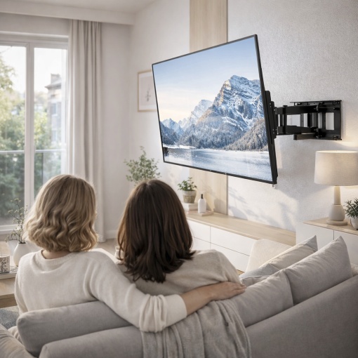 Suport TV Profesional Extensibil 25–70", Otel Ranforsat, 50 kg, VESA 400x400, Rotire 180°, Nivela si Accesorii Incluse - Img 4