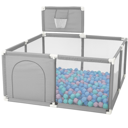 Tarc multifunctional copii EBA, Piscina cu bile, Teren baschet, Cadru stabil, Usor de curatat, dimensiuni 126 x 126 cm - Img 4