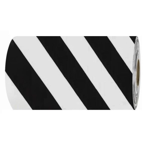 Banda avertizare marcaj podea EBA, Stripe Z alb-negru, dimensiuni 5 x 500 cm - Img 2