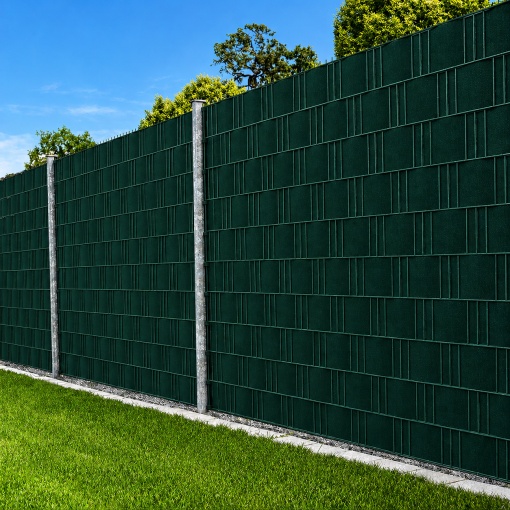 Bandă de Gard pentru Intimitate 19 cm x 35 m, PVC Premium 450 g/m², Verde, Rezistentă UV și Intemperii, Paravan pentru Garduri Panou, 20 Cleme - Img 4