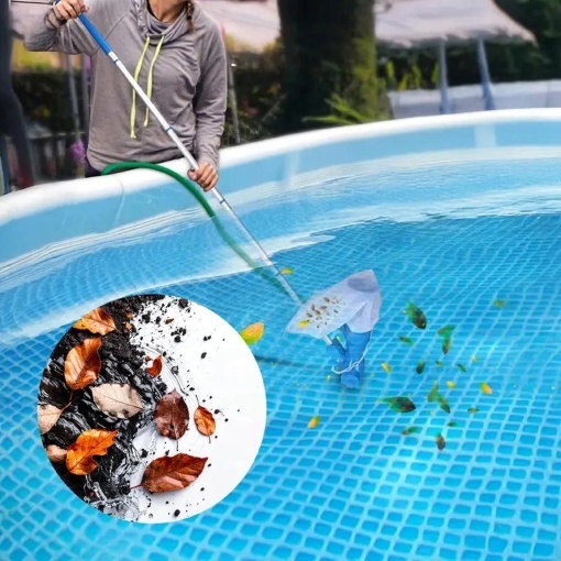 Kit Curatare Fund Piscina cu Aspirator Manual, Sac Filtrare Reutilizabil si Tija 120 cm, Aspirator pentru Piscine Gonflabile, Cadru, SPA si Jacuzzi, Conectare la Furtun de Gradina, Fara Electricitate - Img 5