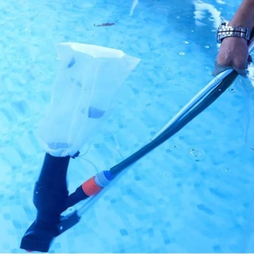 Kit profesional curatare si aspirare piscina EBA format din aspirator si minciog colectare murdarie, negru si portocaliu - Img 3