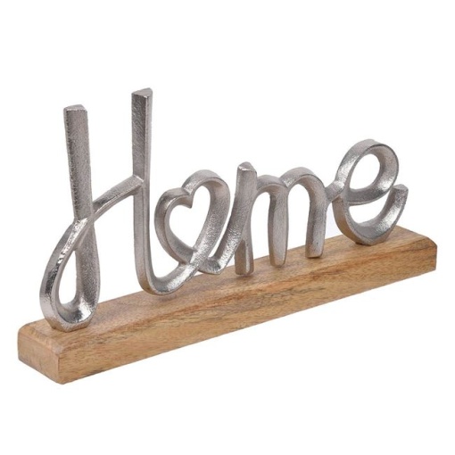 Obiect Decorativ - Home EBA, cu baza de lemn, dimensiuni 31.5 x 5 x 17 cm - Img 2