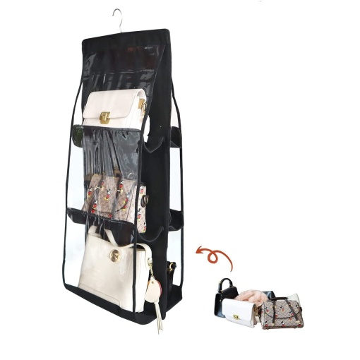 Organizator Genti 6 Compartimente Suspendabil EBA, Negru - Img 3