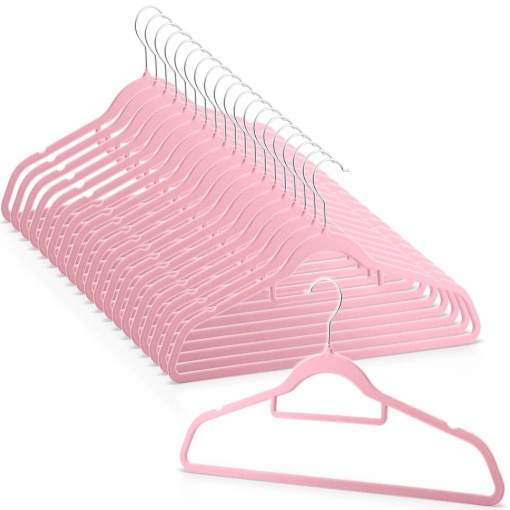Set 20 umerase EBA premium lemn masiv 100%, Carlig pivotant metalic, Design antialunecare, 44, 5 x 23 cm, Protectie umeri - Img 3