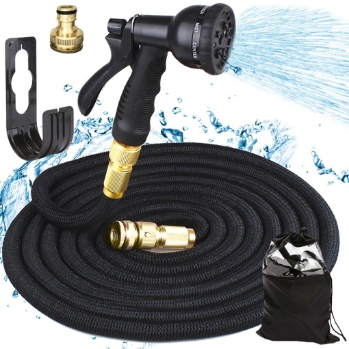 Set Furtun extensibil gradina 45m anti rasucire EBA, anti strangulare si Pistol pentru stropit, 7 functii, din material plastic - Img 4