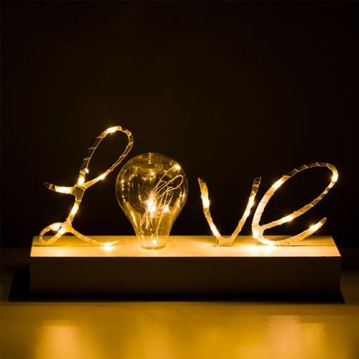 Suport decorativ de masa Valentine's day, 26 LED, EBA, dimensiuni 30 x 6, 5 x 19 cm - Img 2