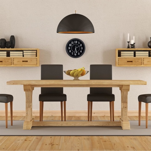 Ceas decorativ de perete simplu, forma rotunda, EBA, 20 cm, Negru - Img 4