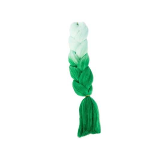 Extensie pentru impletituri EBA, verde ombre, par sintetic, lungime 60 cm - Img 3
