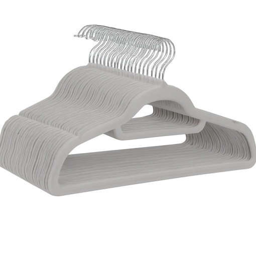 Set 20 umerase premium catifea EBA, Carlig rotativ 360 grade, Design antialunecare, 44, 5 x 23 cm, Protectie umeri, Alb - Img 2