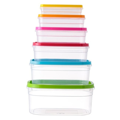 Set 6 Recipiente cu capac pentru depozitare alimente EBA, multicolor, 6 dimensiuni - Img 3