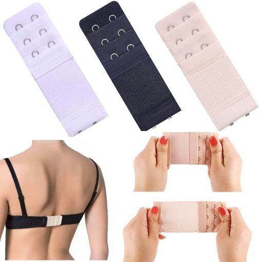 Set prelungire sutien EBA, 3 pozitii de prindere, 3 bucati, Alb, Negru si Crem - Img 2