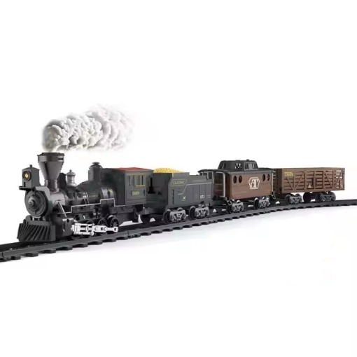Set Tren de jucarie Western EBA, Include 1 locomotiva, 3 vagoane, Sunet &amp; Lumini, Telecomanda, 4x AA (neincluse) - Img 2
