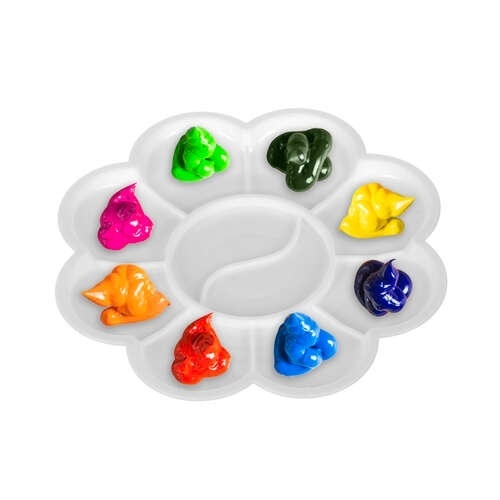 Set vopsele acrilice EBA, 24 culori x 12 ml, paleta inclusa, Potrivit pentru studenti, amatori sau incepatori, Multicolor - Img 3