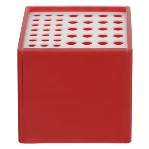 Suport de uscare pensule EBA, ideal pentru 48 de buc, dimensiuni 10 x 10 x 9 cm, Plastic, Rosu - Img 4