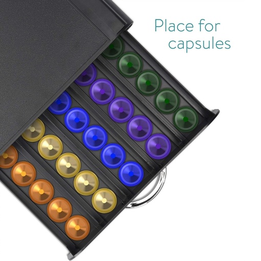 Suport organizator EBA, tip sertar, 50 capsule cafea Nespresso, dimensiuni 40 x 24 x 6 cm - Img 5