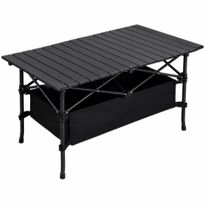 Masa Camping Pliabila Aluminiu Premium 95x55x50 cm, Portabila cu Geanta Transport, Rezistenta la Apa, Stabila si Usoara, pentru Pescuit, Picnic, Gradina, Plaja si Camping
